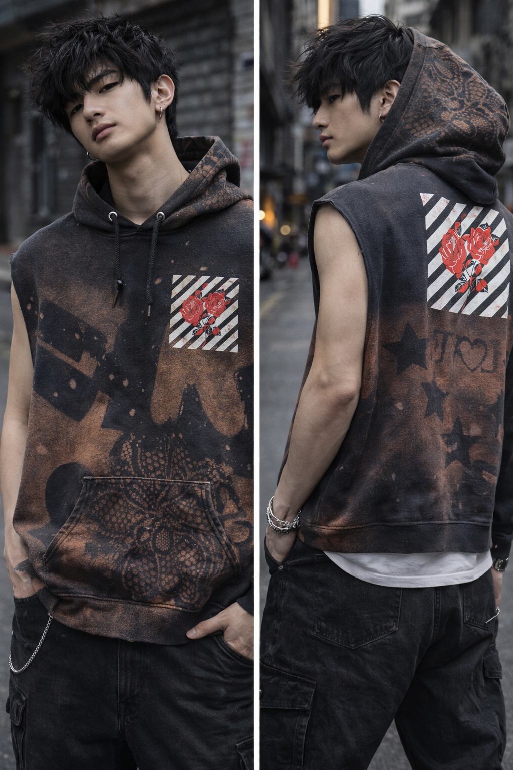 no sleeve hoodie